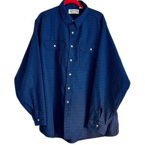 Gander Mountain Quiet + Men’s Button Up Shirt Sz 3XL Tall Blue/Black Plaid
